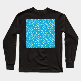 Bright Blue Polka Dots Long Sleeve T-Shirt